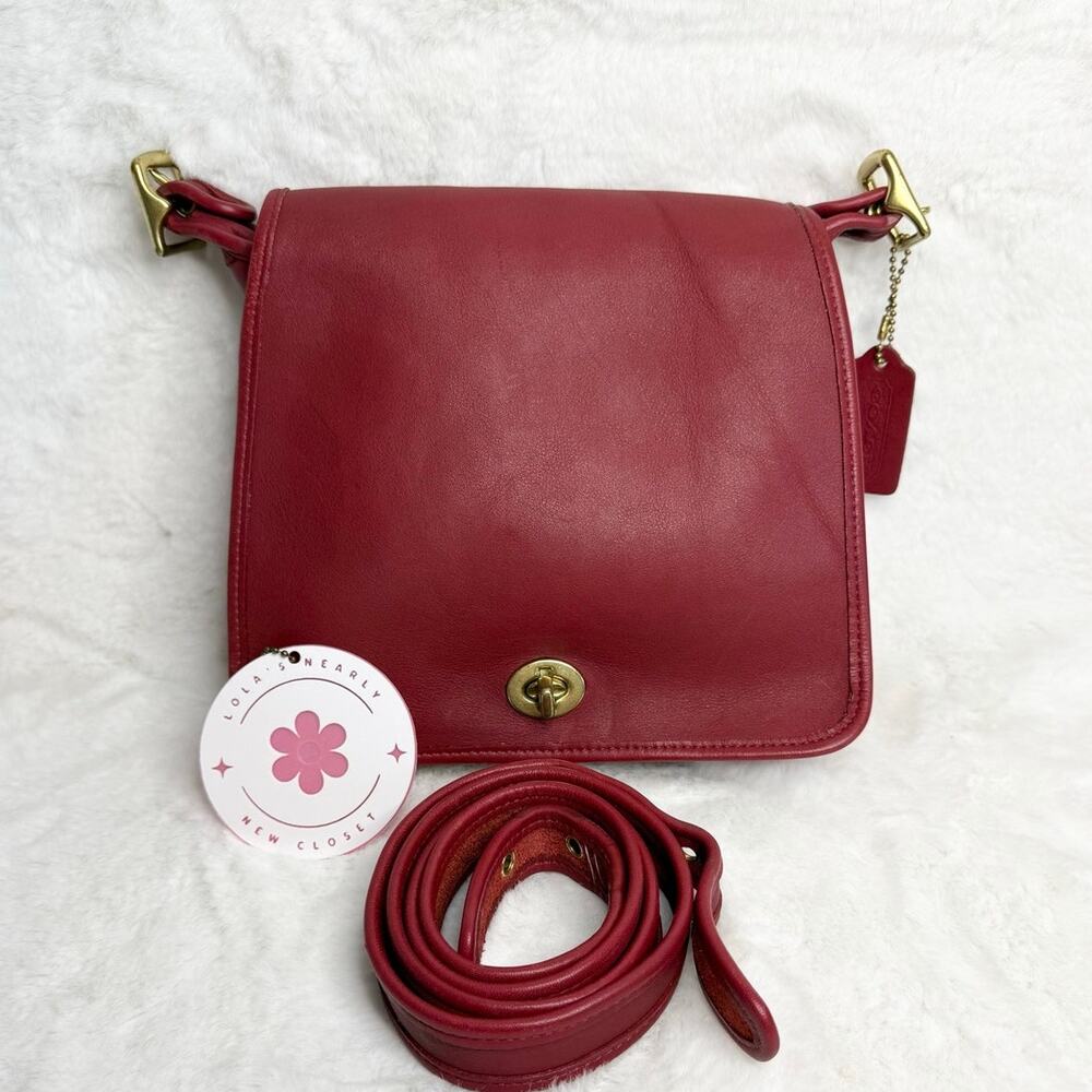 Vintage Coach y2k Red Legacy Companion Flap Crossbody Shoulder Bag